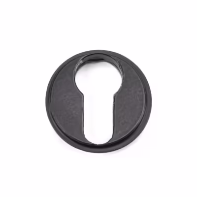 Matt Black Round Euro Escutcheon (Art Deco) - Image 4