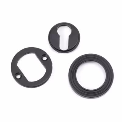 Matt Black Round Euro Escutcheon (Beehive) - Image 3