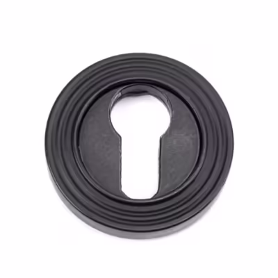 Matt Black Round Euro Escutcheon (Beehive)