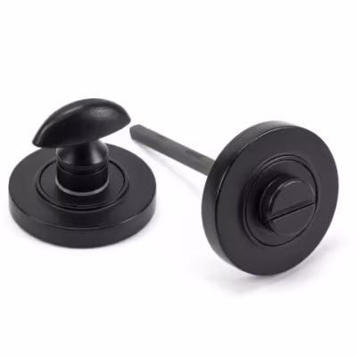 Matt Black Round Thumbturn Set (Plain) - Image 1