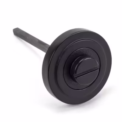 Matt Black Round Thumbturn Set (Art Deco) - Image 3