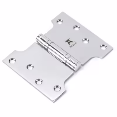 Polished Chrome 4" x 3" x 5" Parliament Hinge (pair) ss