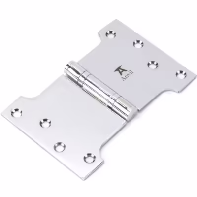Polished Chrome 4" x 4" x 6" Parliament Hinge (pair) ss