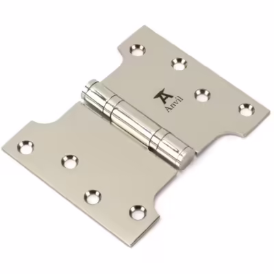 Polished Nickel 4" x 3" x 5" Parliament Hinge (pair) ss