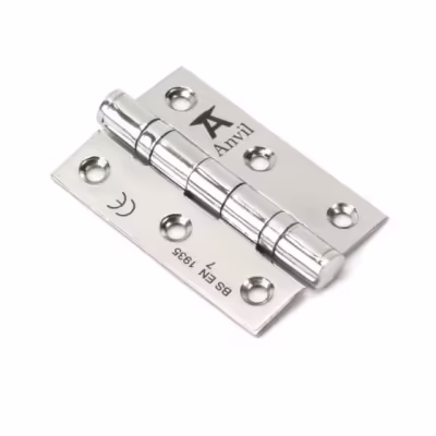 Polished SS 3" Ball Bearing Butt Hinge (pair)