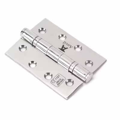 Polished SS 4" Ball Bearing Butt Hinge (pair)