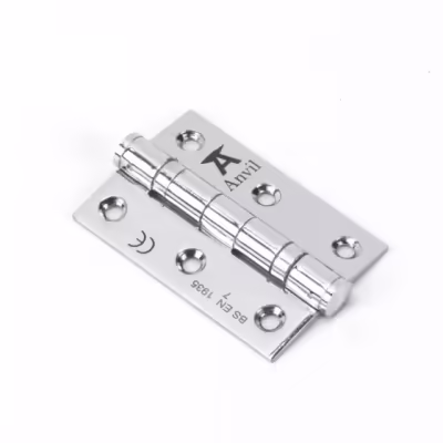 Polished Chrome 3" Ball Bearing Butt Hinge (pair) ss