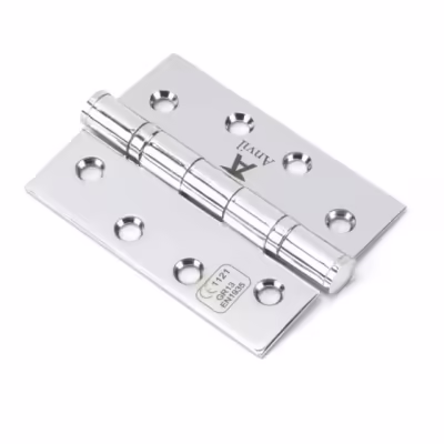 Polished Chrome 4" Ball Bearing Butt Hinge (pair) ss
