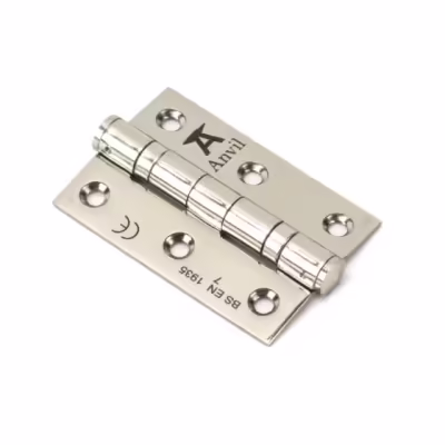 Polished Nickel 3" Ball Bearing Butt Hinge (pair) ss
