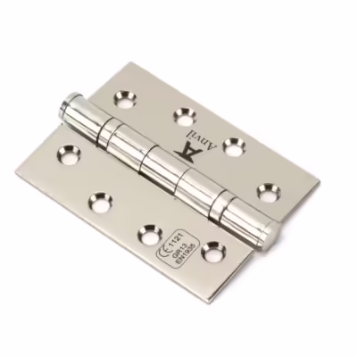 Polished Nickel 4" Ball Bearing Butt Hinge (pair) ss