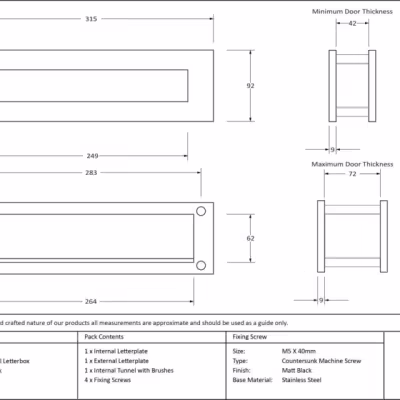 Matt Black Traditional Letterbox - Image 4