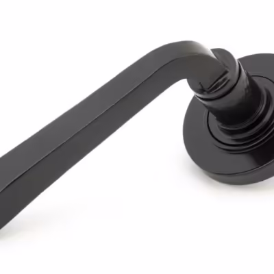 Black Avon Round Lever on Rose Set (Plain) - Unsprung
