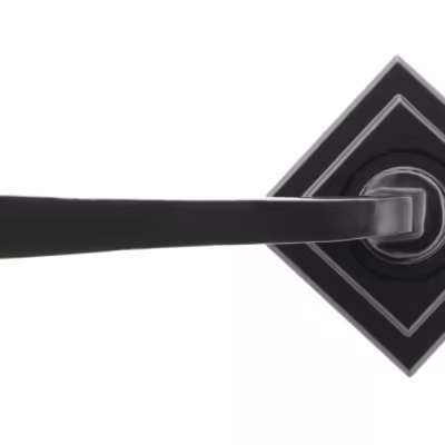Black Avon Round Lever on Rose Set (Square) - Unsprung - Image 3