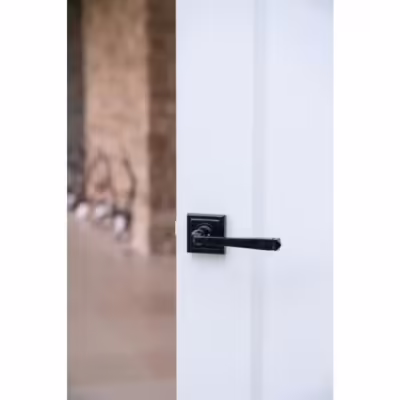 Black Avon Round Lever on Rose Set (Square) - Unsprung - Image 6