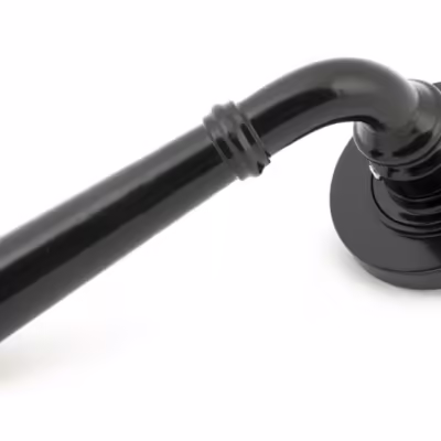Black Regency Lever on Rose Set (Plain) - Unsprung
