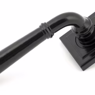 Black Regency Lever on Rose Set (Square) - Unsprung