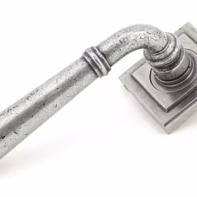 Pewter Regency Lever on Rose Set (Square) - Unsprung