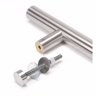 Satin SS (316) 1.5m T Bar Handle Bolt Fix 32mm Ø - Image 5
