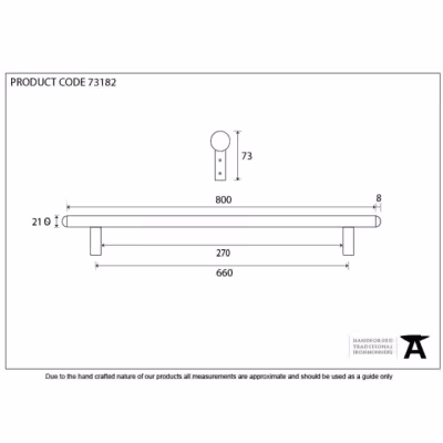 Pewter 800mm Pull Handle - Image 4