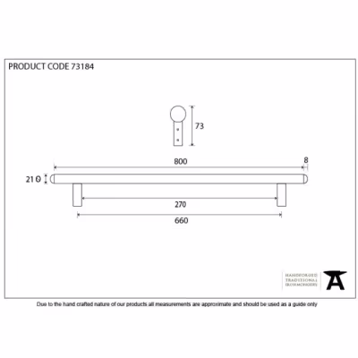 Black 800mm Pull Handle - Image 3