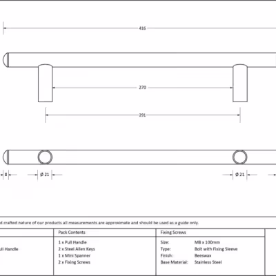 Beeswax 400mm Pull Handle - Image 5