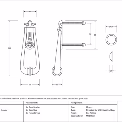 Black Loop Door Knocker - Image 3