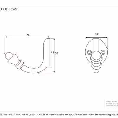 Black Coat Hook - Image 3