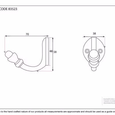 Natural Smooth Coat Hook - Image 3