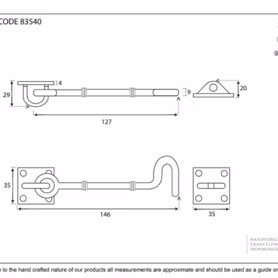 Black 5" Cabin Hook - Image 2