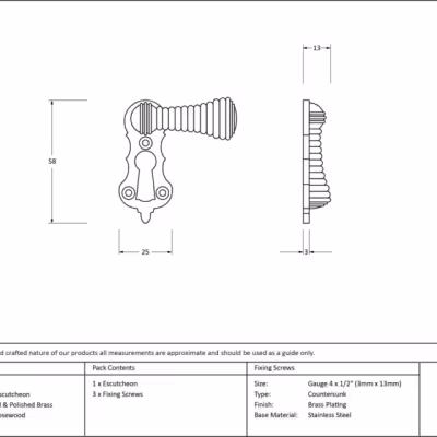 Rosewood Beehive Escutcheon - Image 3