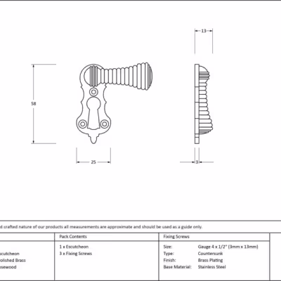 Ebony Beehive Escutcheon - Image 3
