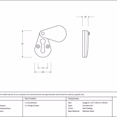 Ebony Plain Escutcheon - Image 3
