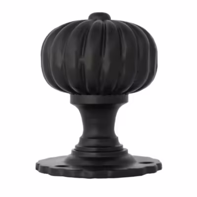 Black Flower Mortice Knob Set