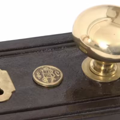 Polished Brass Mushroom Mortice/Rim Knob Set - Image 3