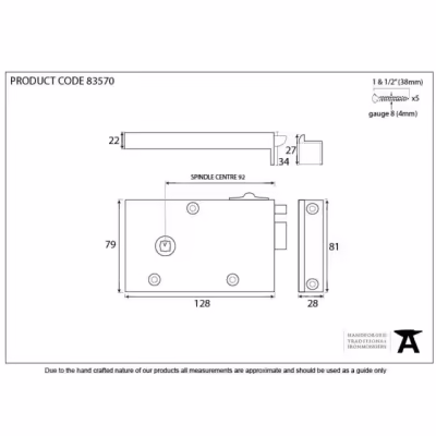 Polished Brass Left Hand Bathroom Latch - Image 3