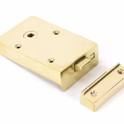 Polished Brass Left Hand Bathroom Latch