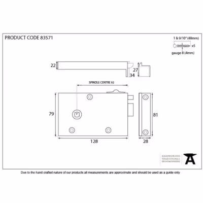 Polished Brass Right Hand Bathroom Latch - Image 3