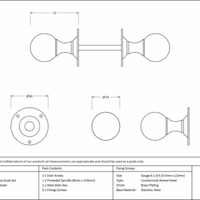 Polished Nickel Ball Mortice Knob Set - Image 3