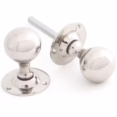 Polished Nickel Ball Mortice Knob Set
