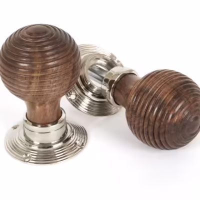 Rosewood and PN Beehive Mortice/Rim Knob Set