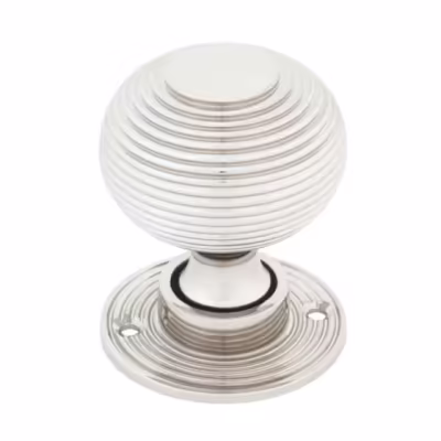 Polished Nickel Beehive Mortice/Rim Knob Set - Image 1