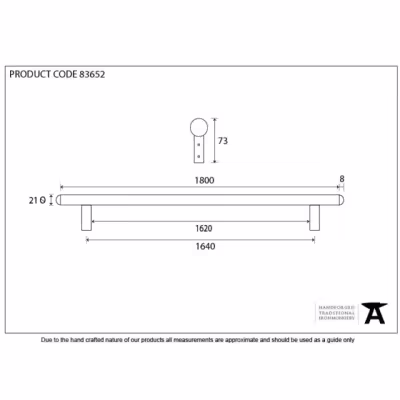 Black 1800mm Pull Handle - Image 4