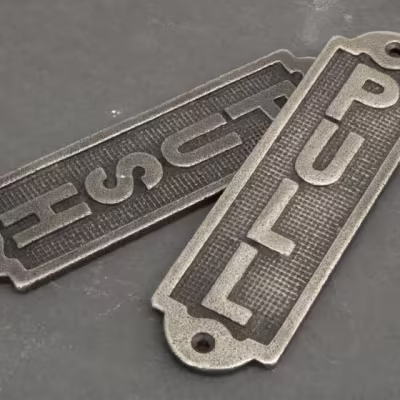 Antique Pewter Push Sign - Image 3