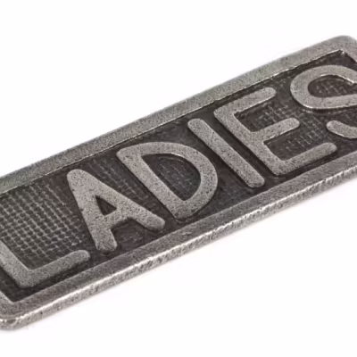 Antique Pewter Ladies Sign