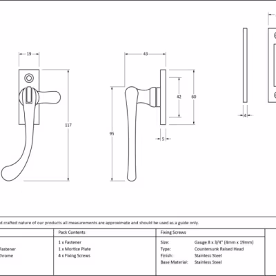 Polished Chrome Peardrop Fastener - Image 2