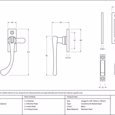Black Peardrop Fastener - Image 4