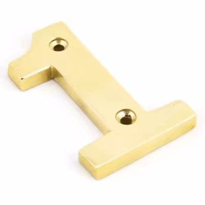 Polished Brass Numeral 1