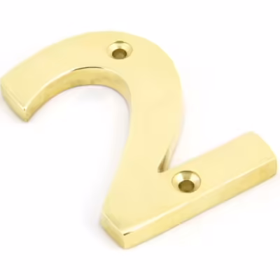 Polished Brass Numeral 2