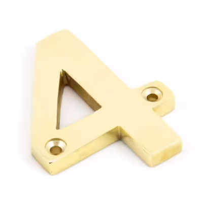 Polished Brass Numeral 4