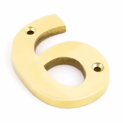 Polished Brass Numeral 6